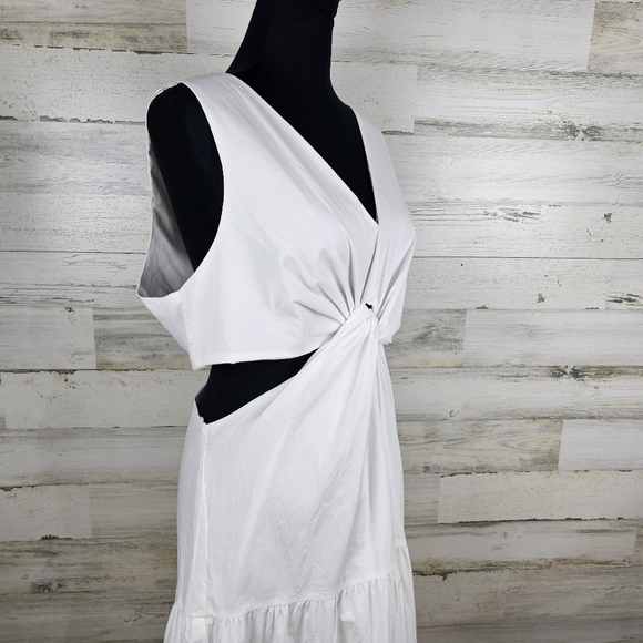 Endless Rose Twist Front Side Cutout Maxi Dress Large Cotton Cottagecore NWT - Picture 10 of 16